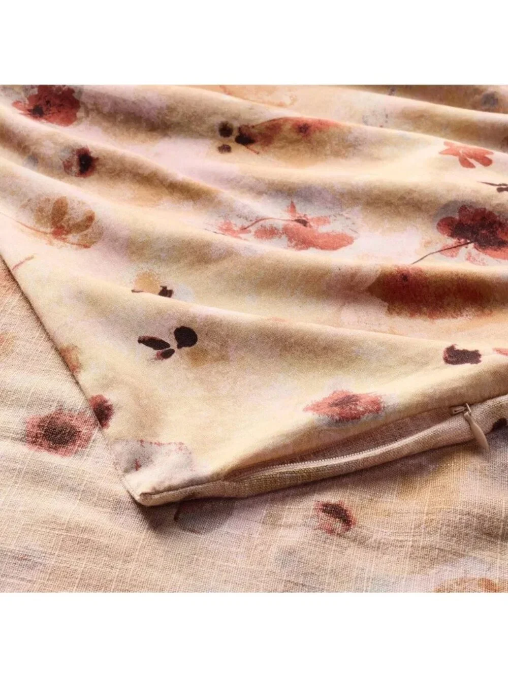 Casaluna Pink Pressed Floral Linen Rayon Heavyweight Queen Duvet Cover Set OOS